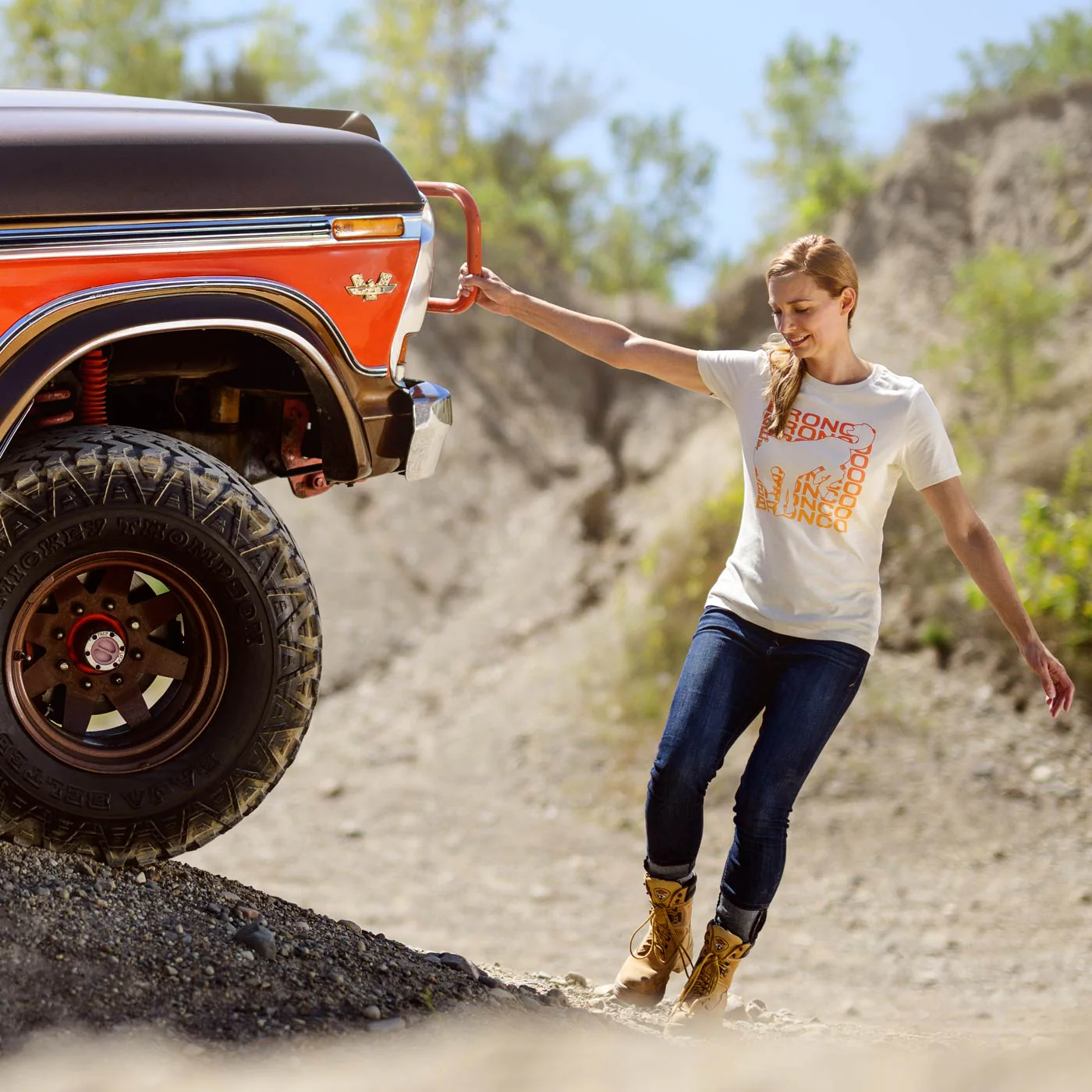 Ford Bronco Womens Retro Graphic Short Sleeeve T-Shirt - Image 2