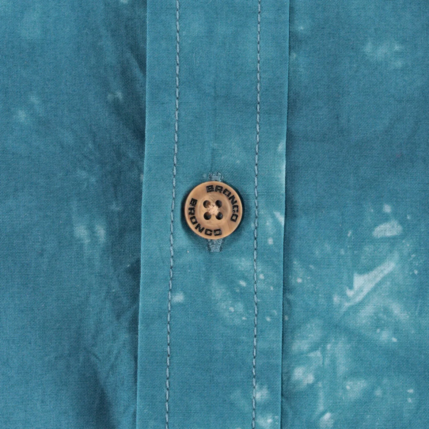 Ford Bronco Mens Teal Tie Dye Button Up Shirt - Image 5