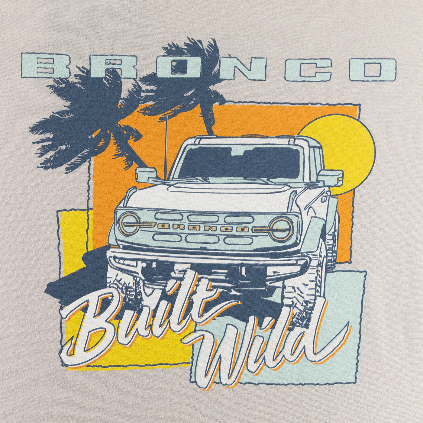 Ford Bronco Built Wild Mens Gray T-Shirt - Image 5