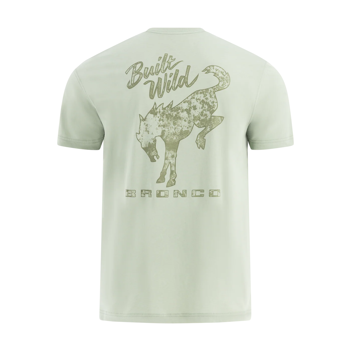 Ford Bronco Built Wild Mens Sage Green T-Shirt - Image 4