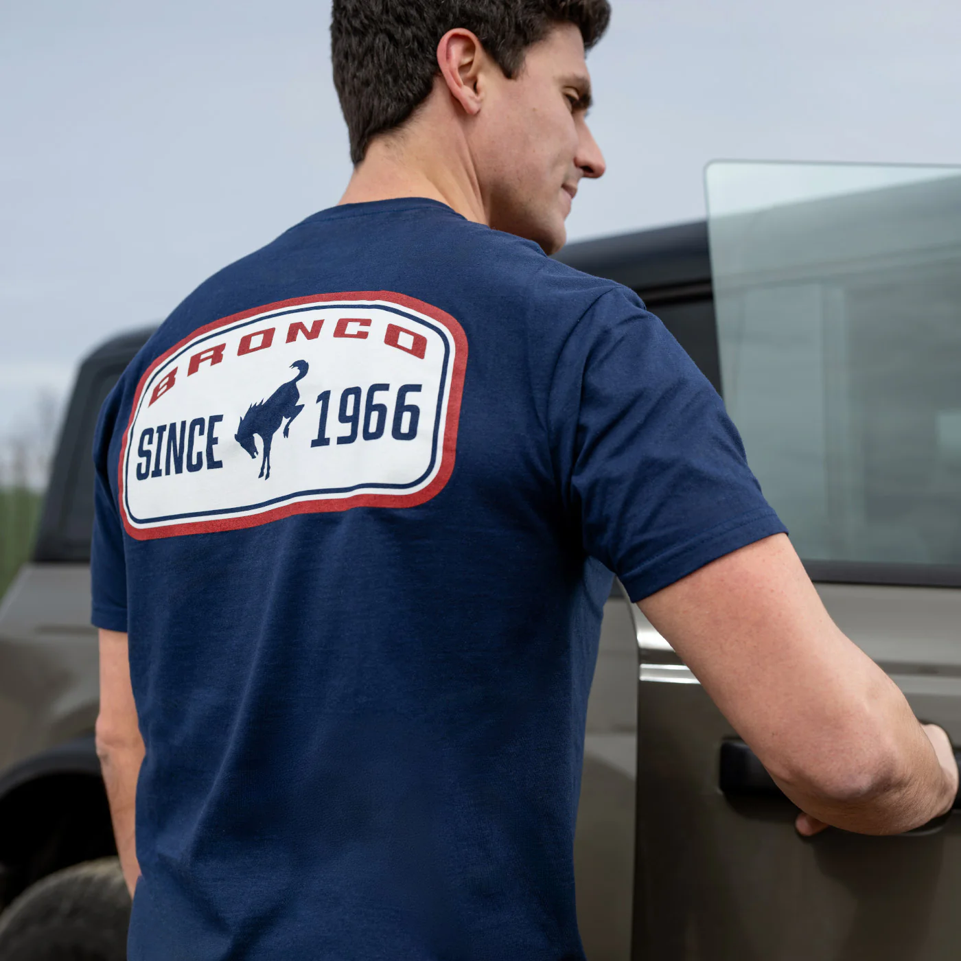 Ford Bronco Mens Since 1966 Navy Blue T-Shirt - Image 2