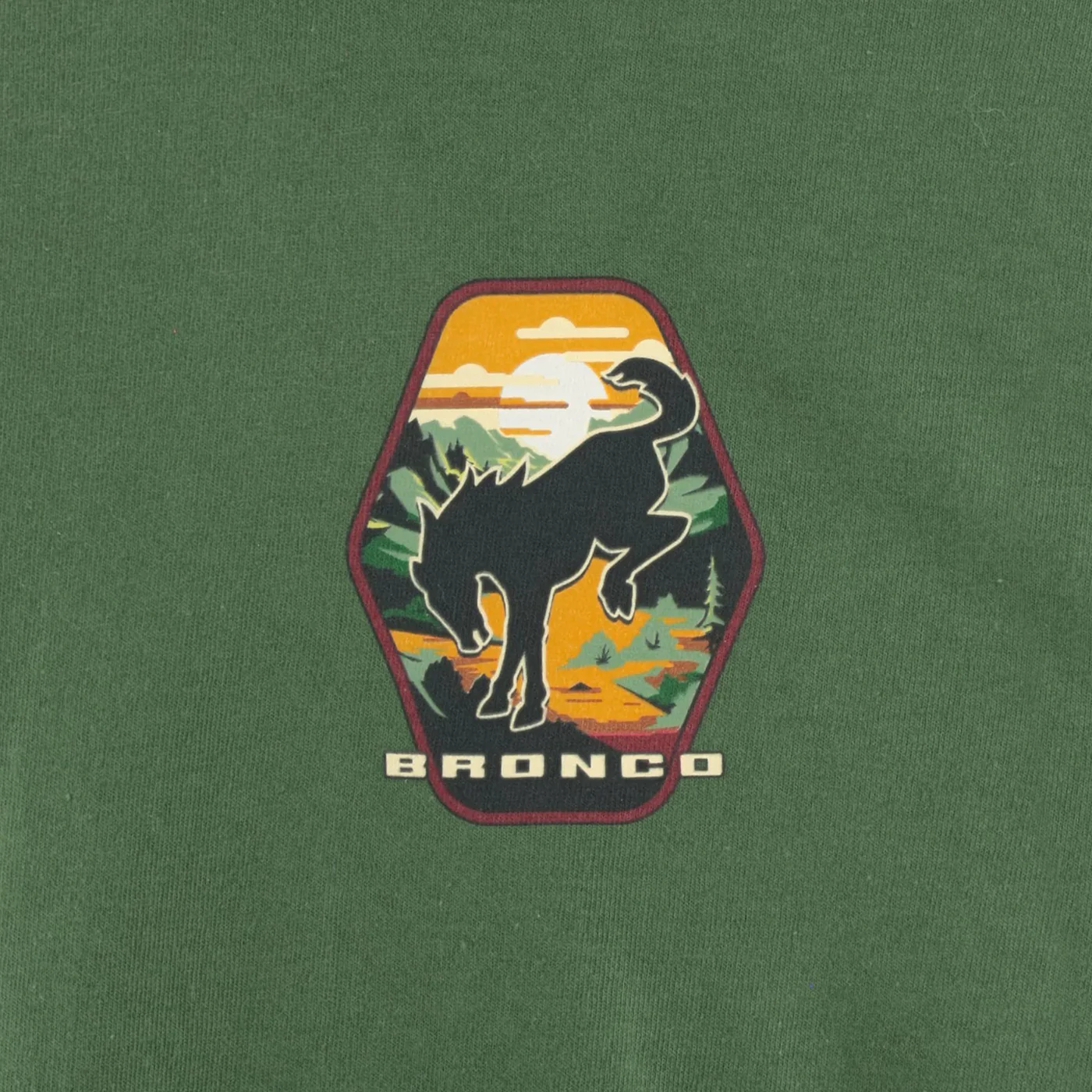 Ford Bronco Built Wild Badge Green Mens Short Sleeve T-Shirt - Image 6