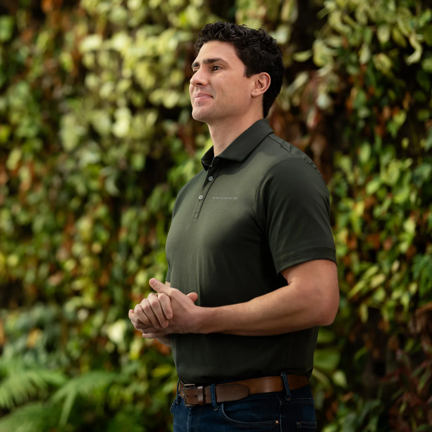 Ford Bronco Mens Dark Green Polo Shirt - Image 4