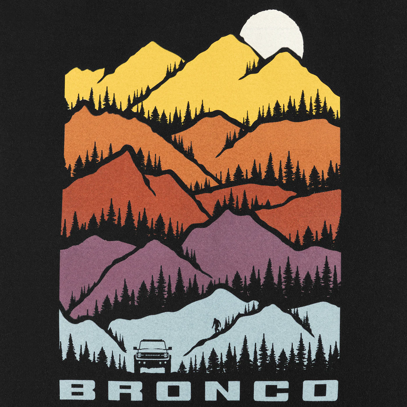 Ford Bronco Mens Multicolor Mountains Short Sleeve T-Shirt - Image 5
