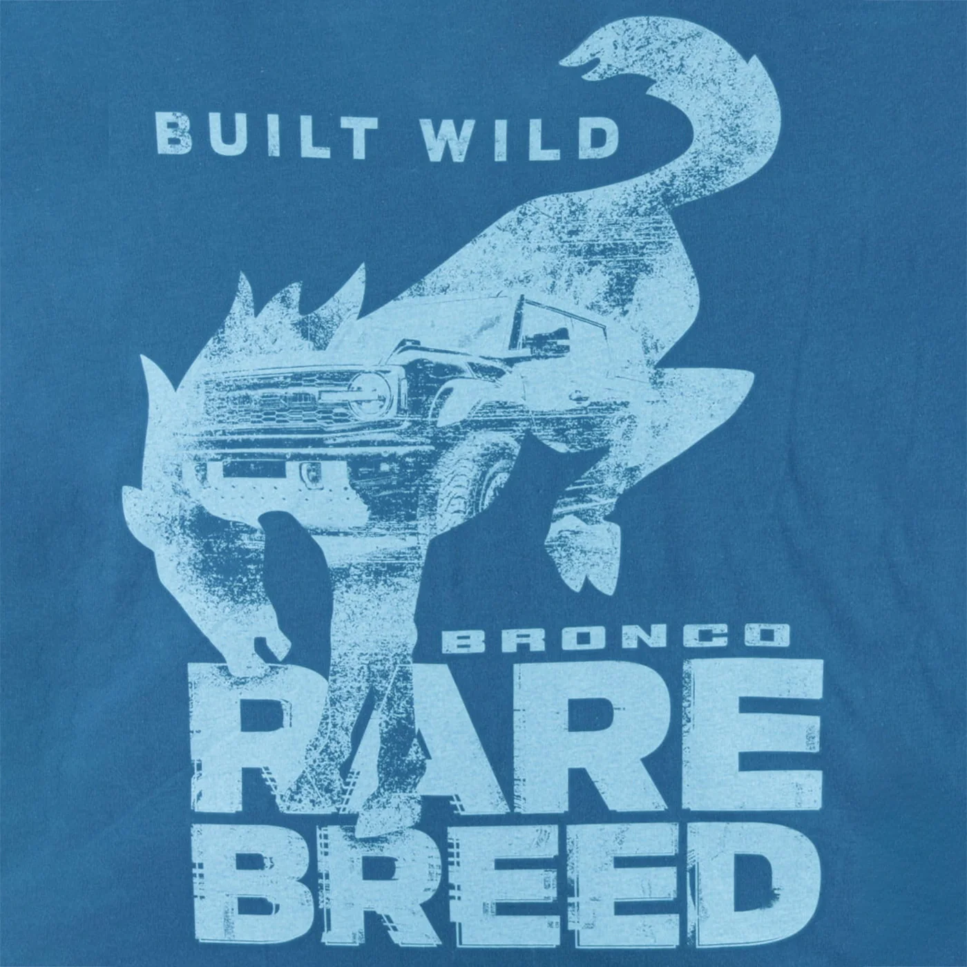 Ford Bronco Mens Built Wild Blue Rare Breed T-Shirt - Image 3
