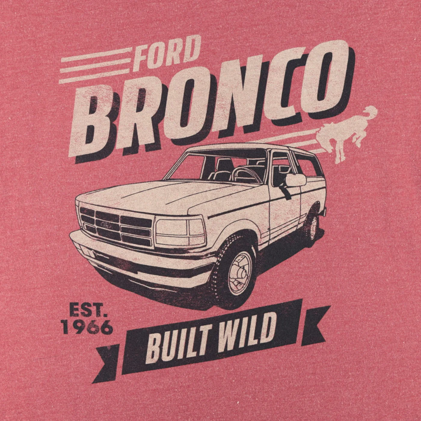 Ford Bronco Built Wild Since 1966 Mens Retro T-Shirt - Image 6