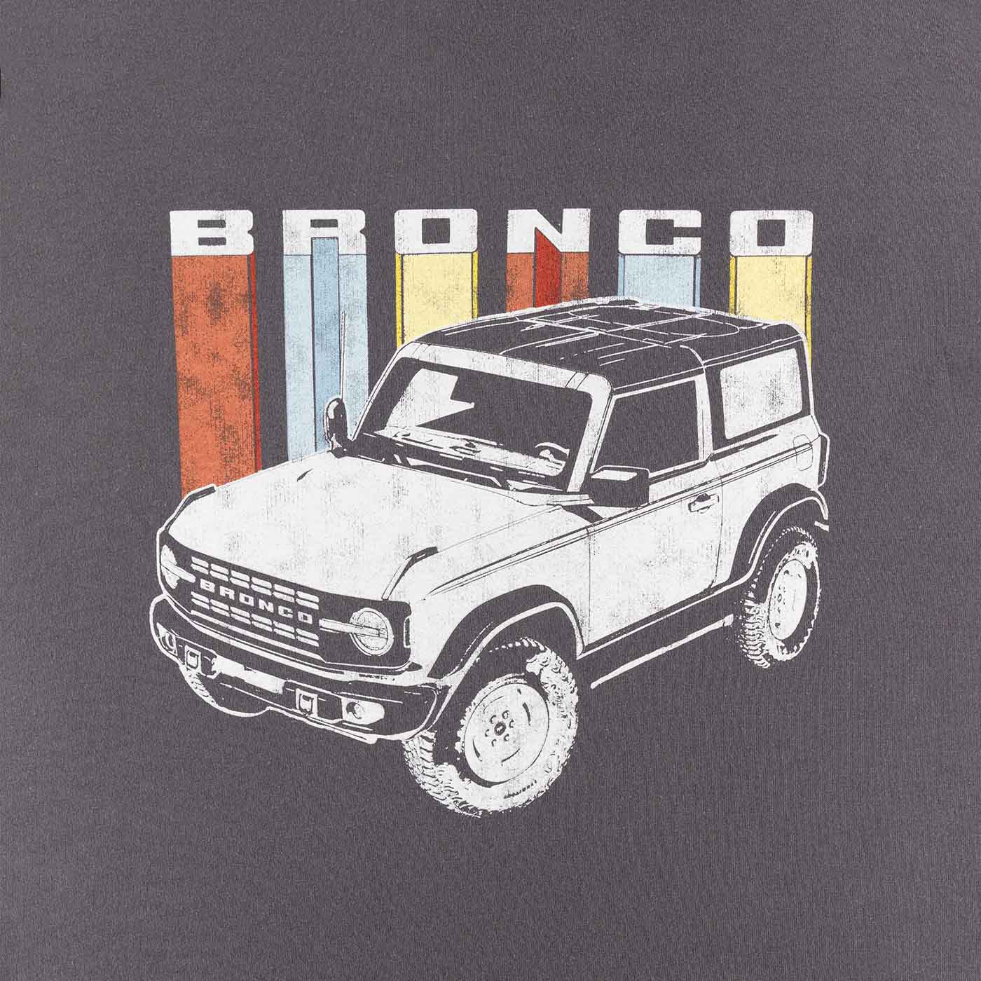 Ford Bronco Mens Retro Primary Color Graphic T-Shirt - Image 4