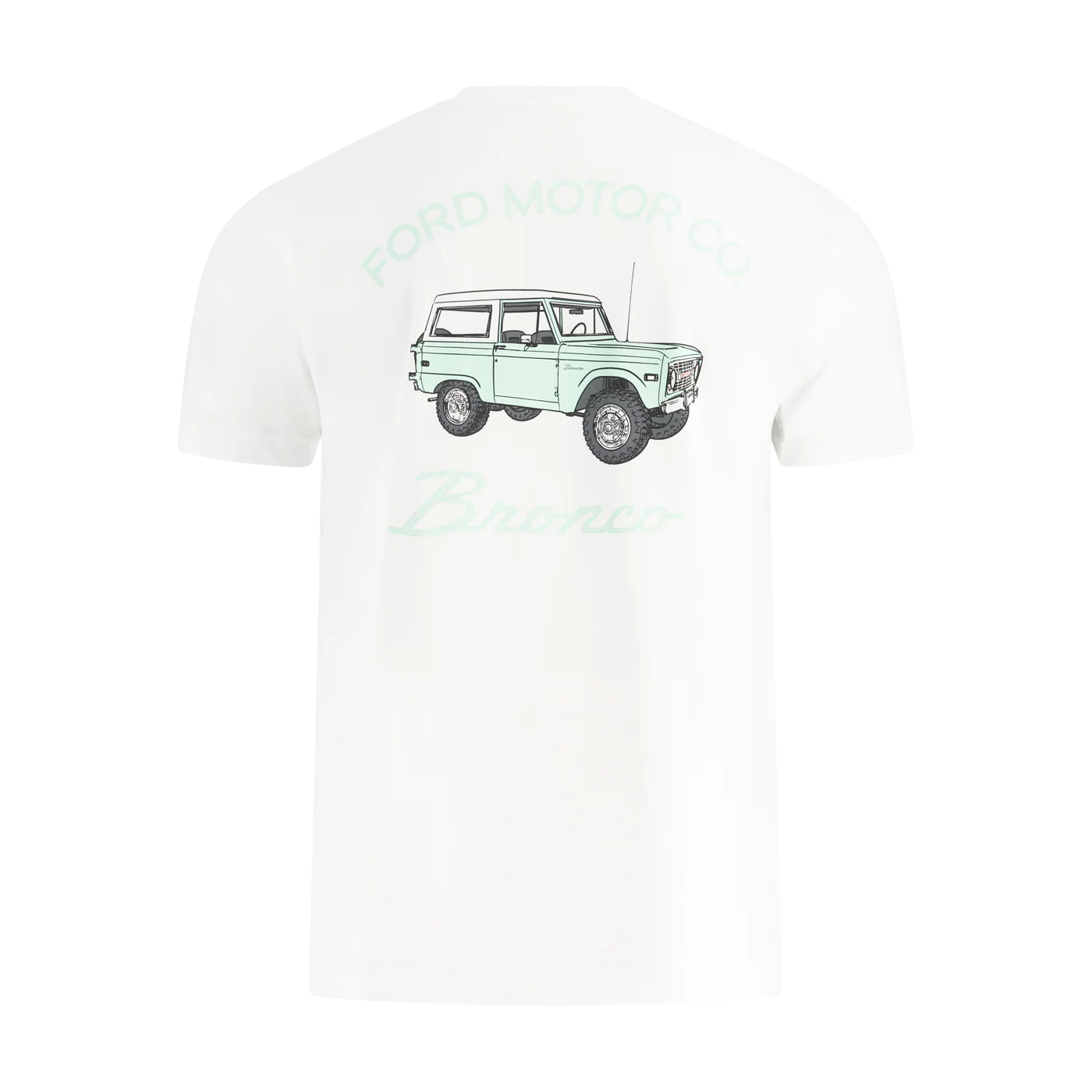 Ford Bronco Vintage Mens Teal Graphic T-Shirt