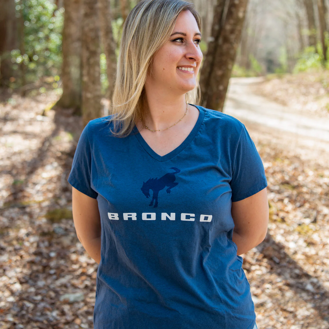 Ford Bronco Womens Stacked Logo T-Shirt - Image 3