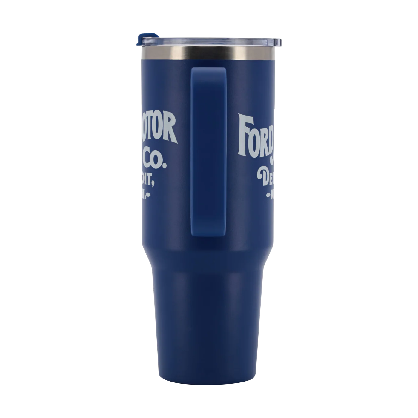 Ford Vintage Logo 40oz Navy Blue Stainless Steel Tumbler - Image 3