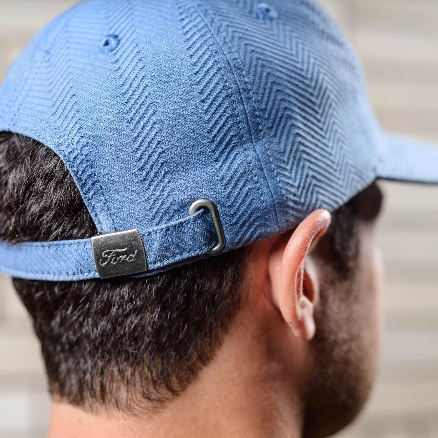 Ford Oval Patch Light Blue Chevron Hat - Image 3