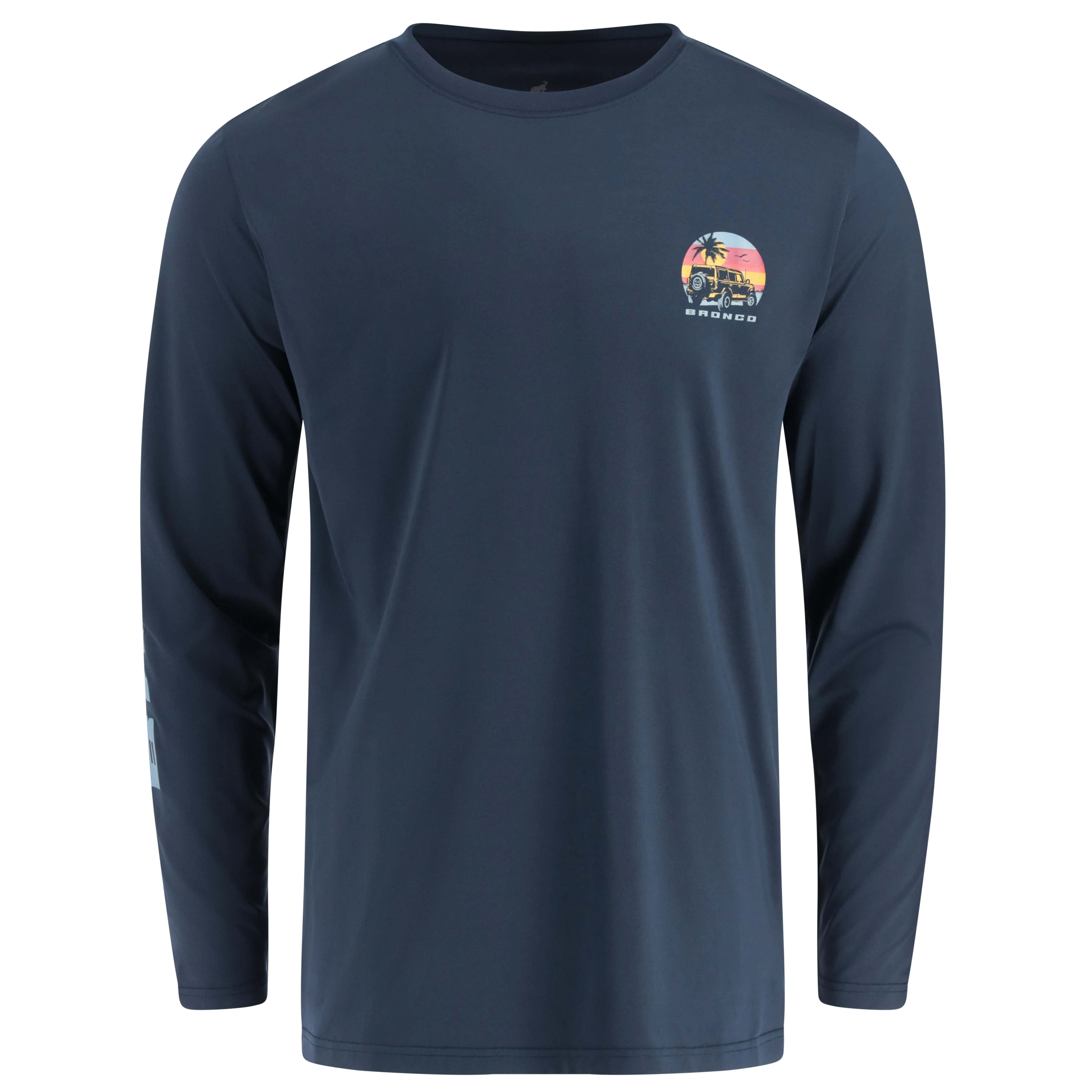 Ford Bronco Mens Beach Scene Moisture Wicking Long Sleeve Shirt