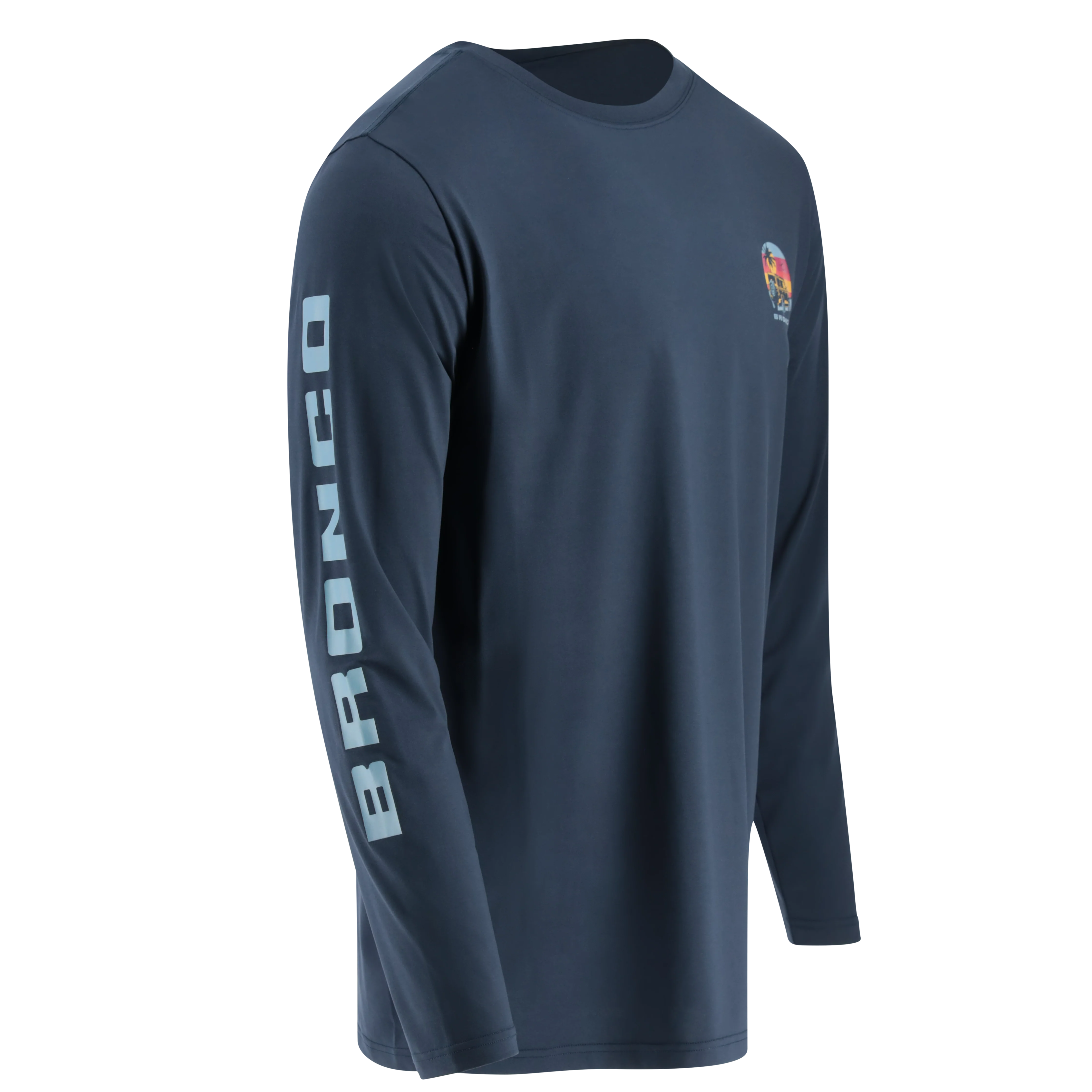 Ford Bronco Mens Beach Scene Moisture Wicking Long Sleeve Shirt - Image 2