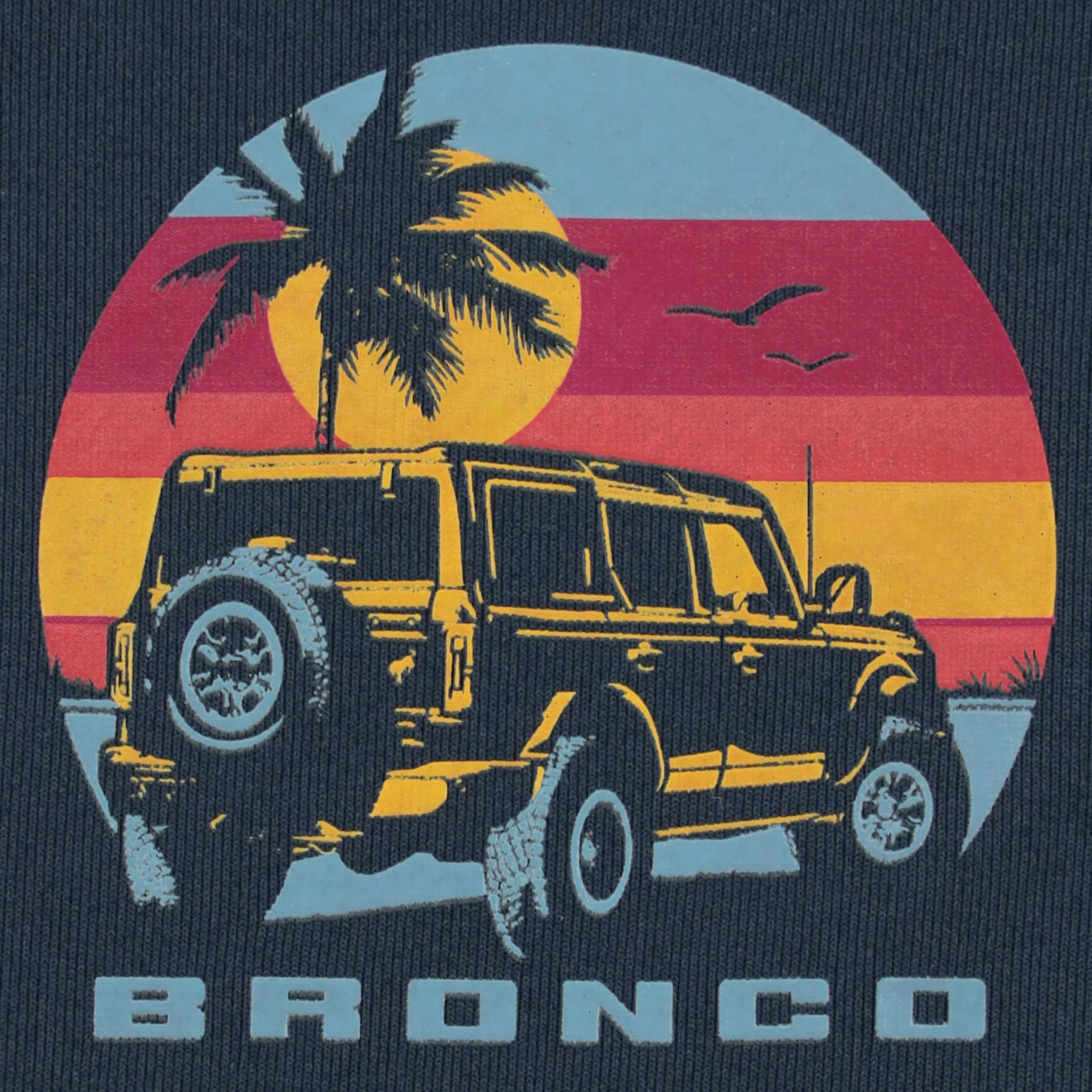 Ford Bronco Mens Beach Scene Moisture Wicking Long Sleeve Shirt - Image 4
