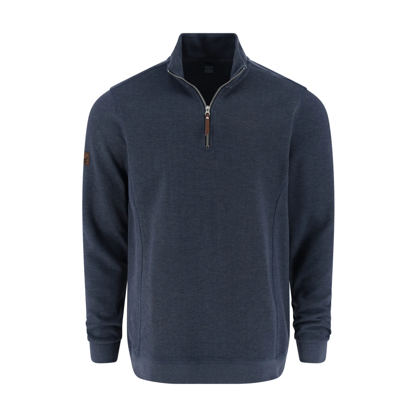Ford Mens Heather Navy Quarter Zip Sweatshirt