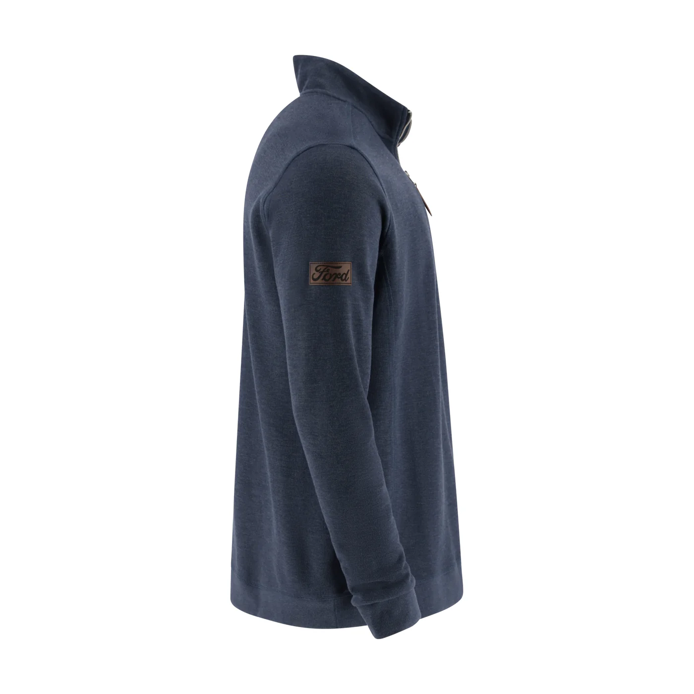 Ford Mens Heather Navy Quarter Zip Sweatshirt - Image 3