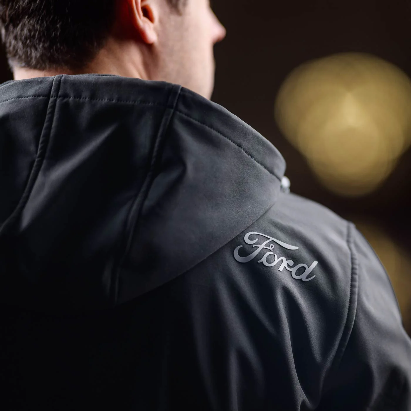 Ford Script Mens Hooded Softshell Fleece Jacket - Image 3