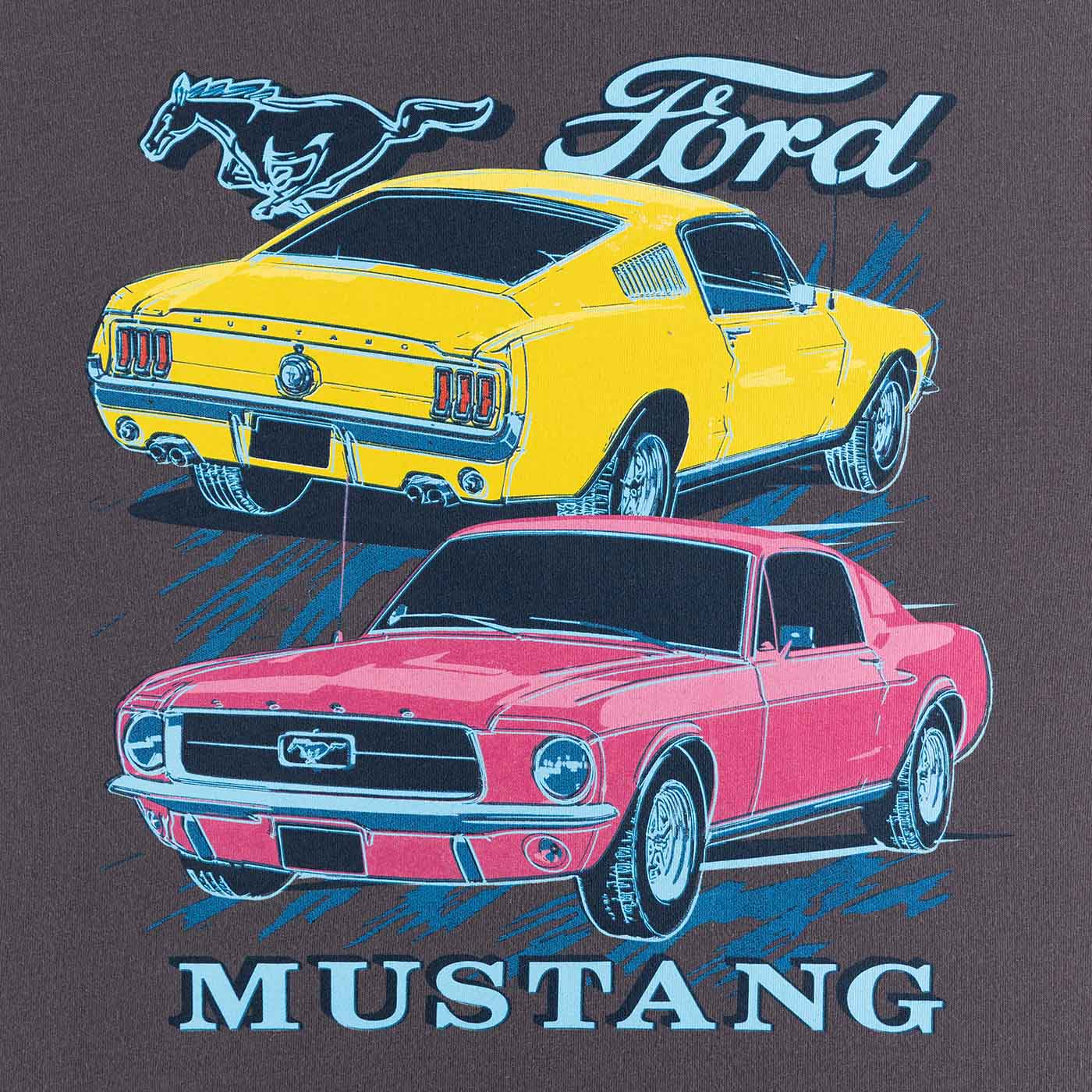 Ford Mustang Mens Neon Dreams 1960s Graphic T-Shirt - Image 4