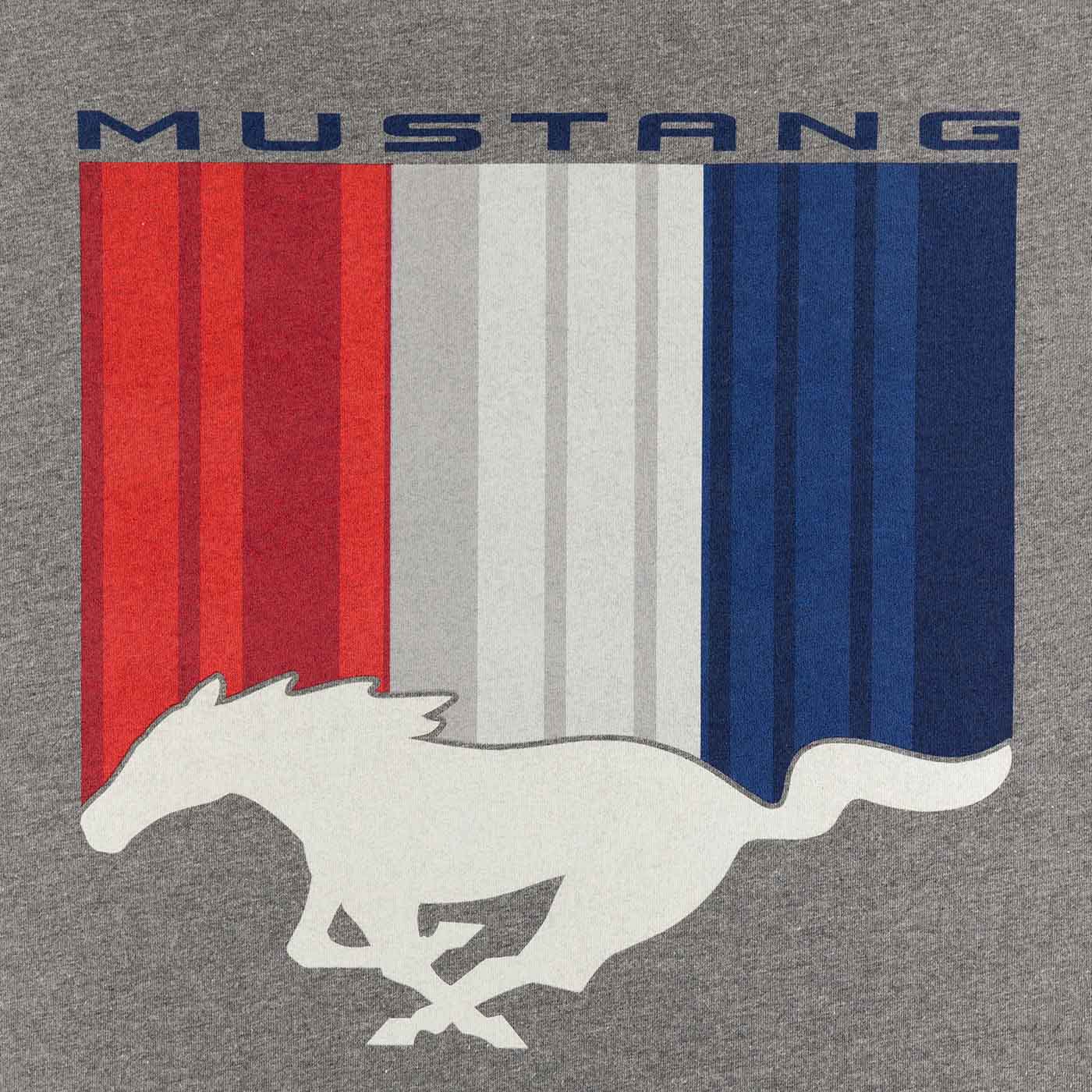 Ford Mustang Mens Tribar Logo Gray Pocket T-Shirt - Image 5