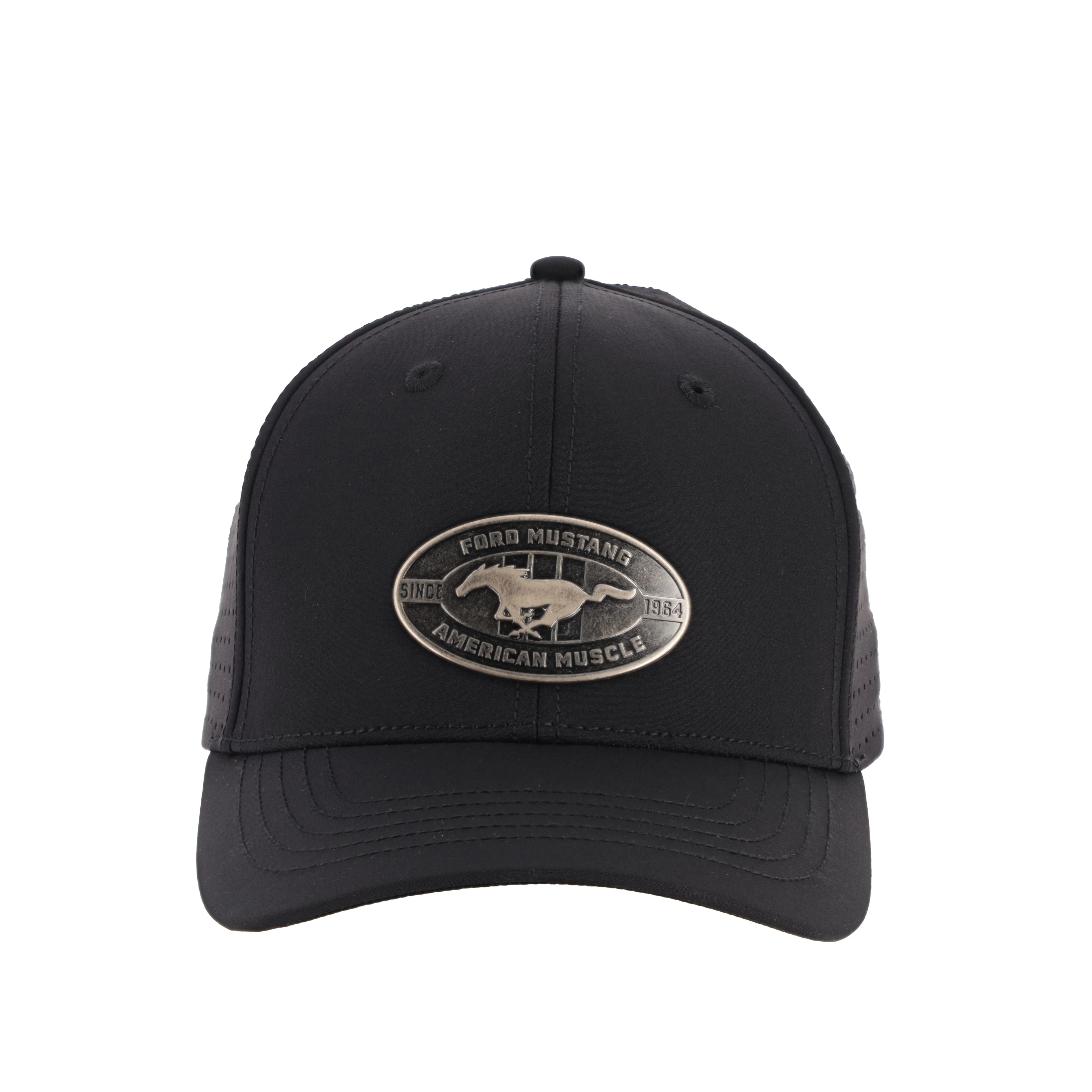 Ford Mustang American Muscle Metal Badge Snapback Hat - Image 4