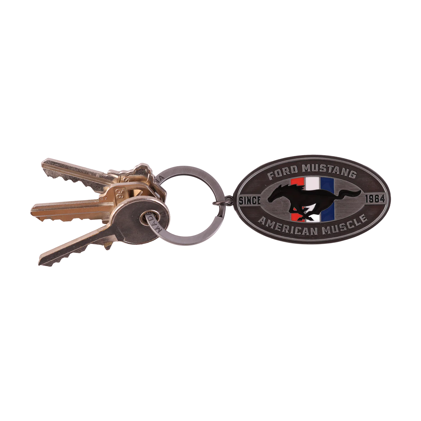 Ford Mustang Tribar Logo Keychain - Image 3