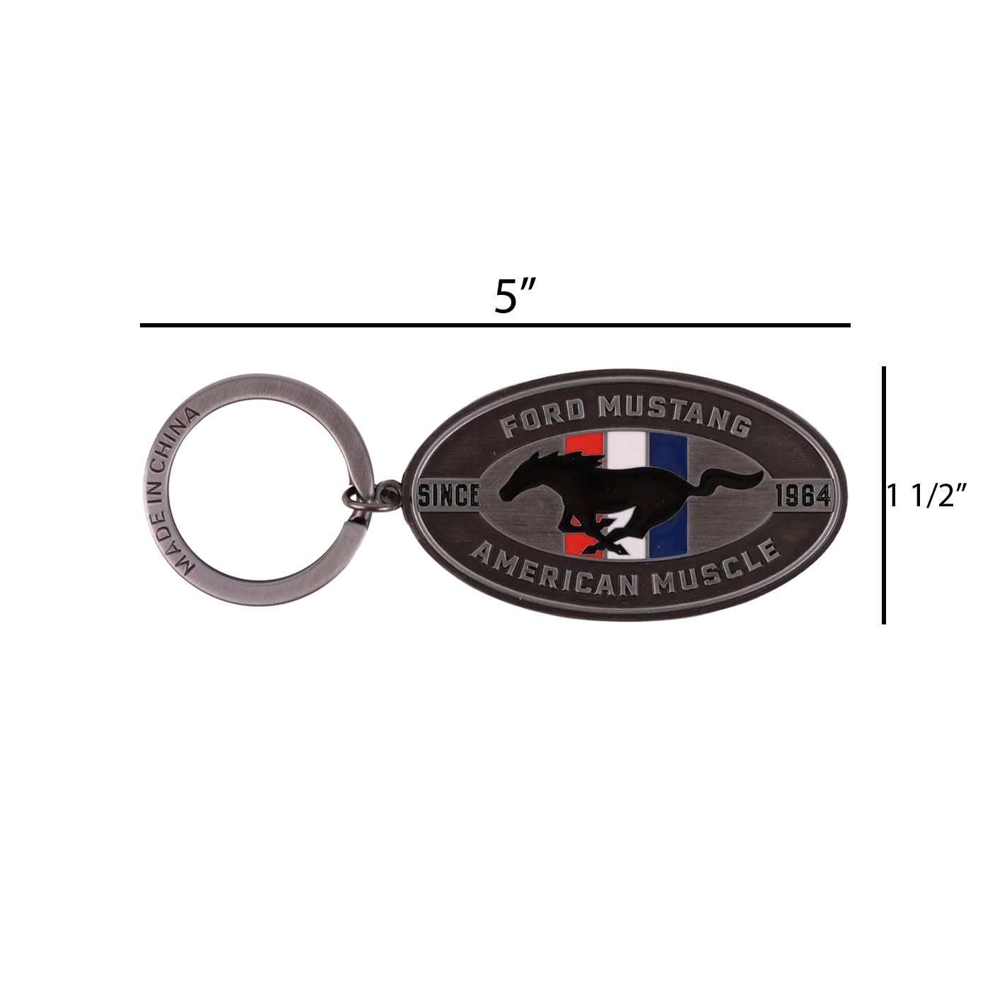 Ford Mustang Tribar Logo Keychain - Image 4