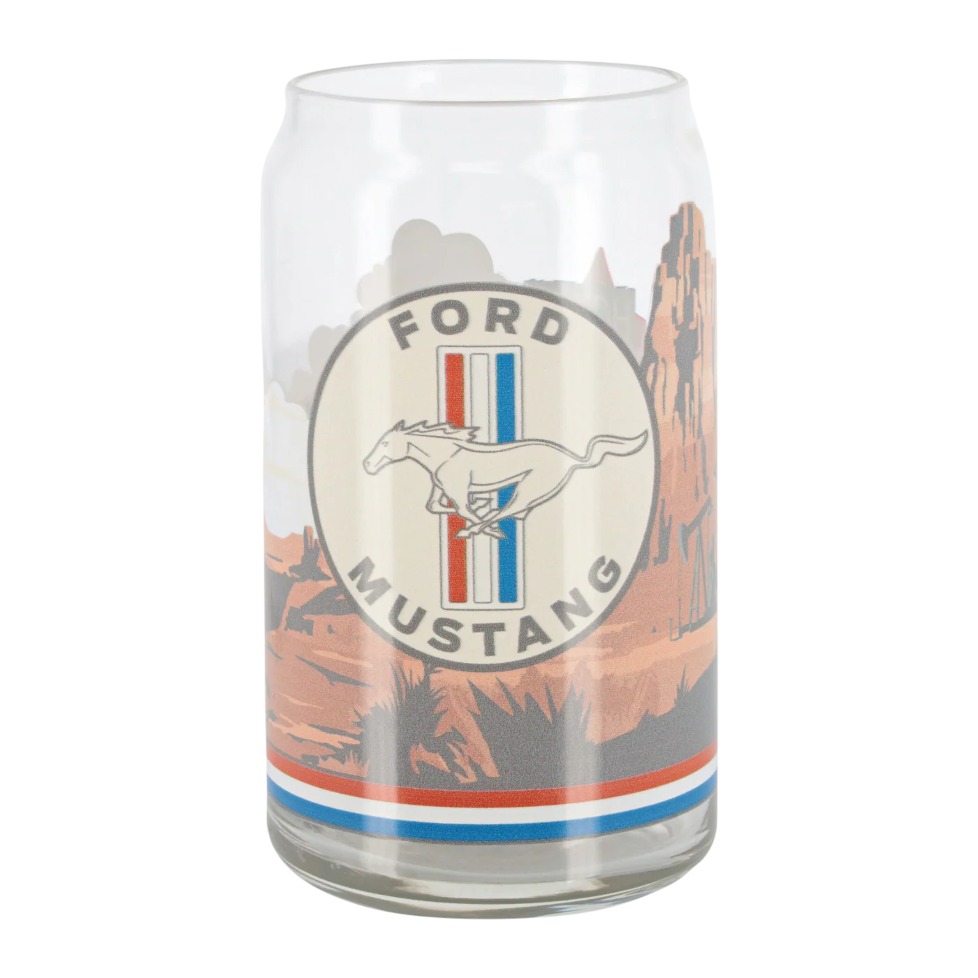 Ford Mustang Tribar 16oz Vintage Soda Can Glass - Image 3