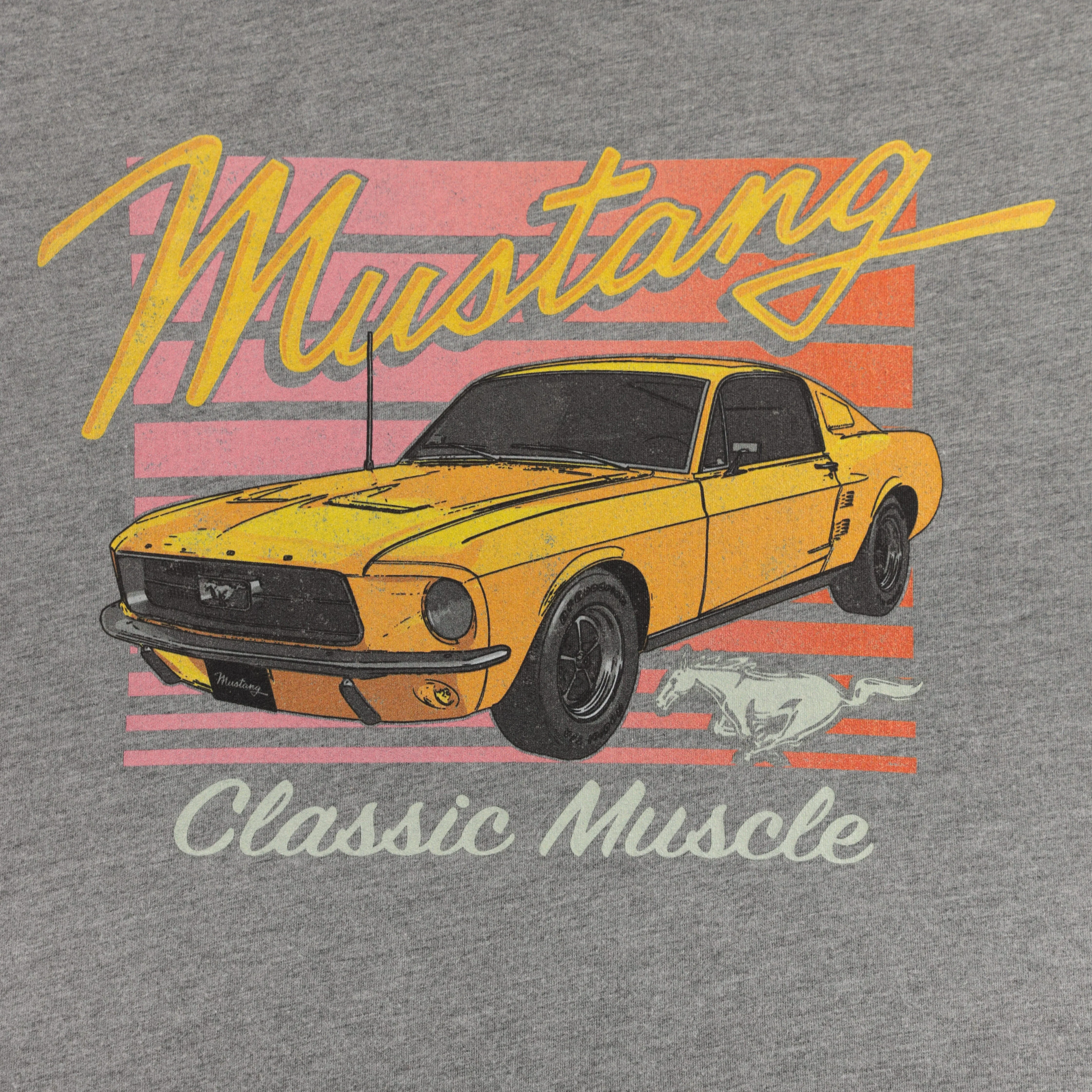 Ford Mustang Womens Classic Muscle Charcoal Gray T-Shirt - Image 3