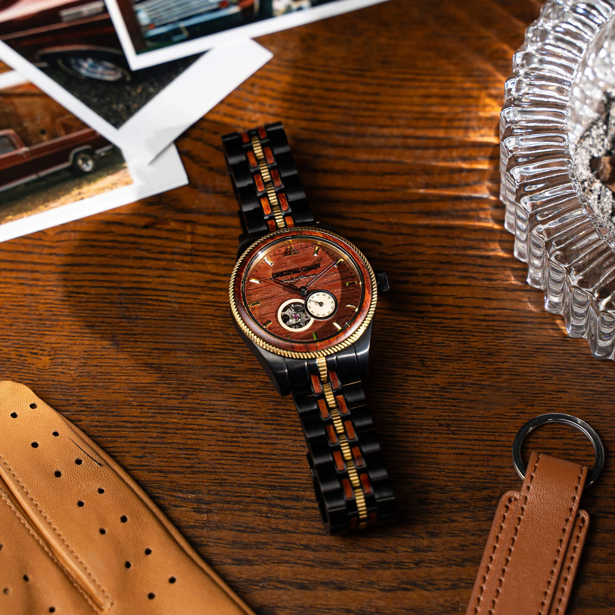 Ford x Original Grain Vintage Gold Automatic 40mm Watch - Image 3