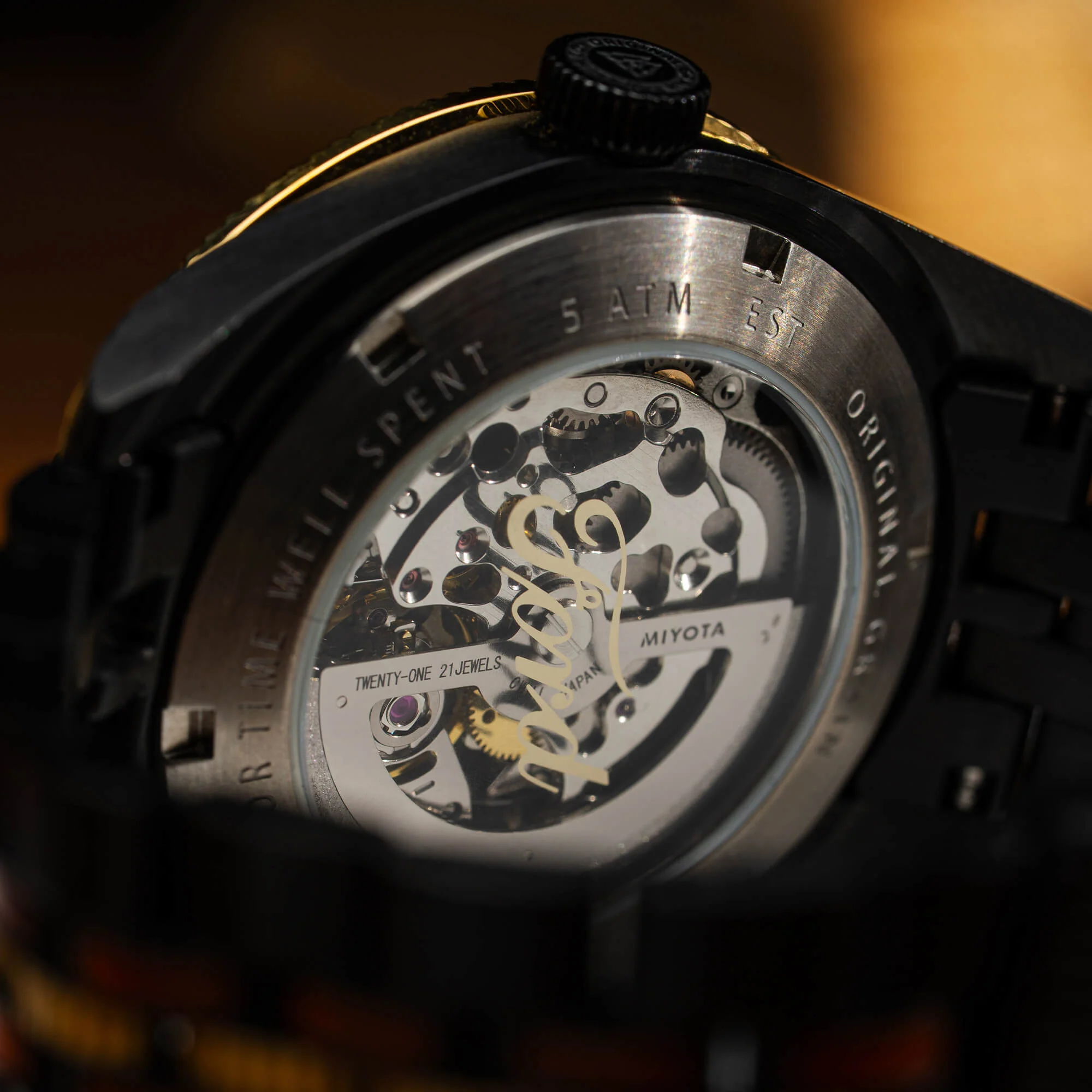 Ford x Original Grain Vintage Gold Automatic 40mm Watch - Image 7