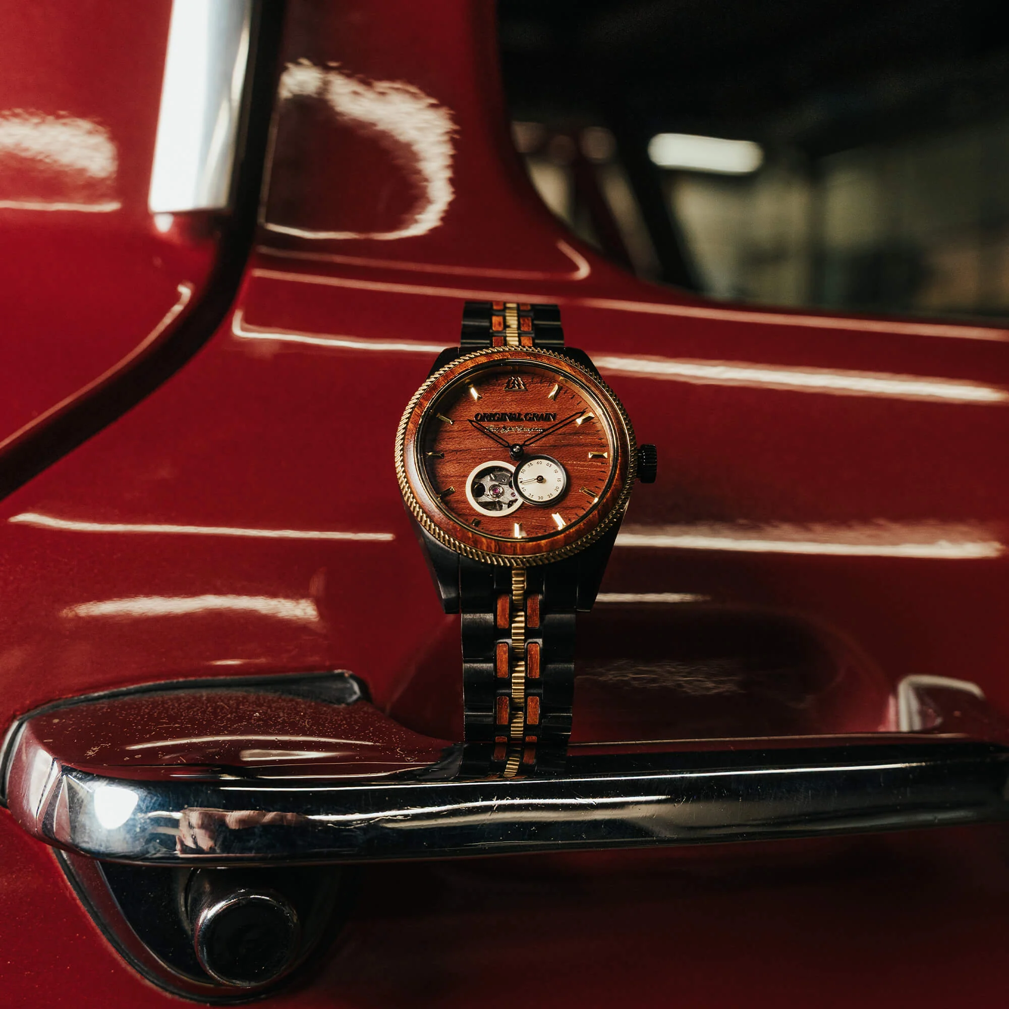 Ford x Original Grain Vintage Gold Automatic 40mm Watch - Image 8