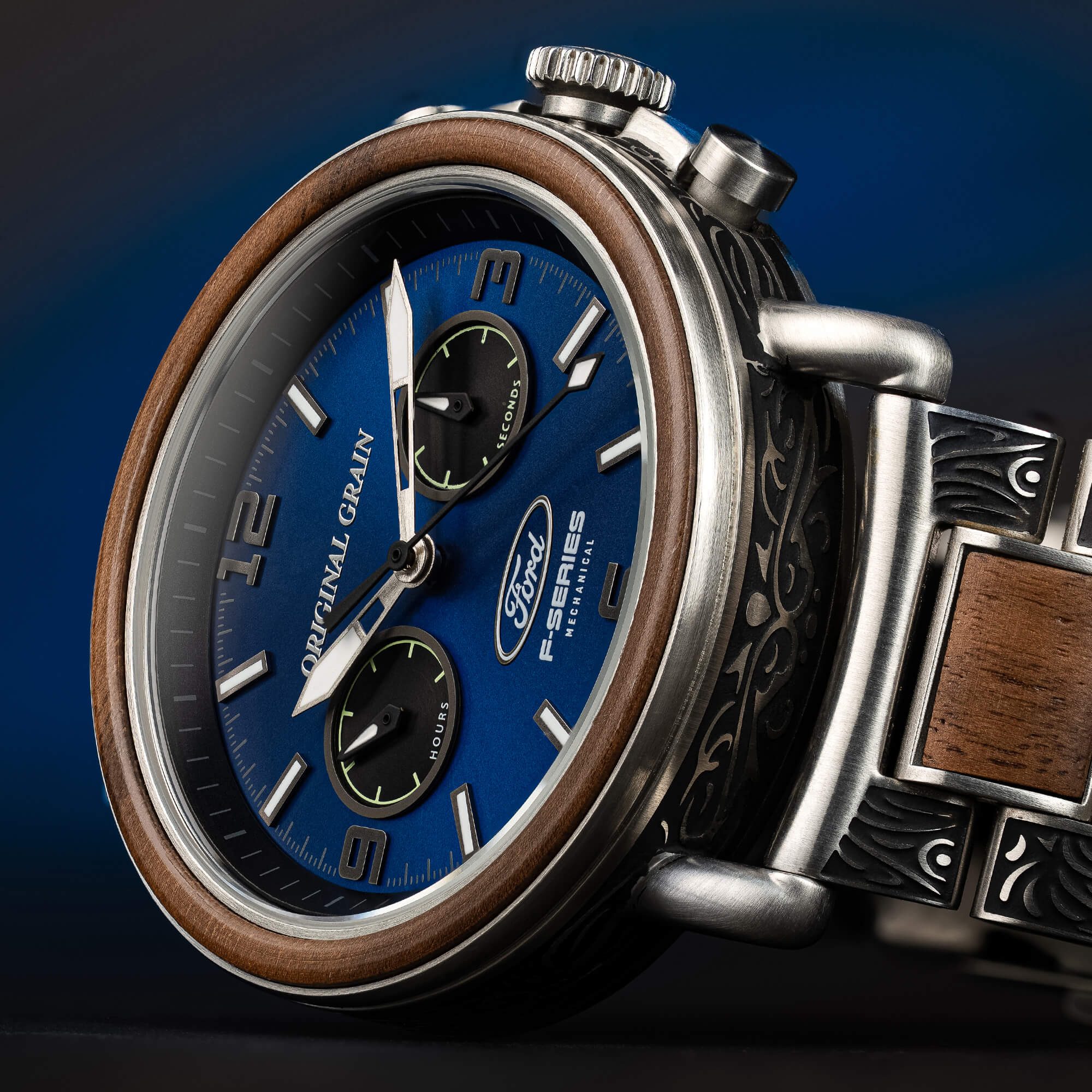 Ford x Original Grain Western Mechanical Chrono 44mm Watch - Image 6