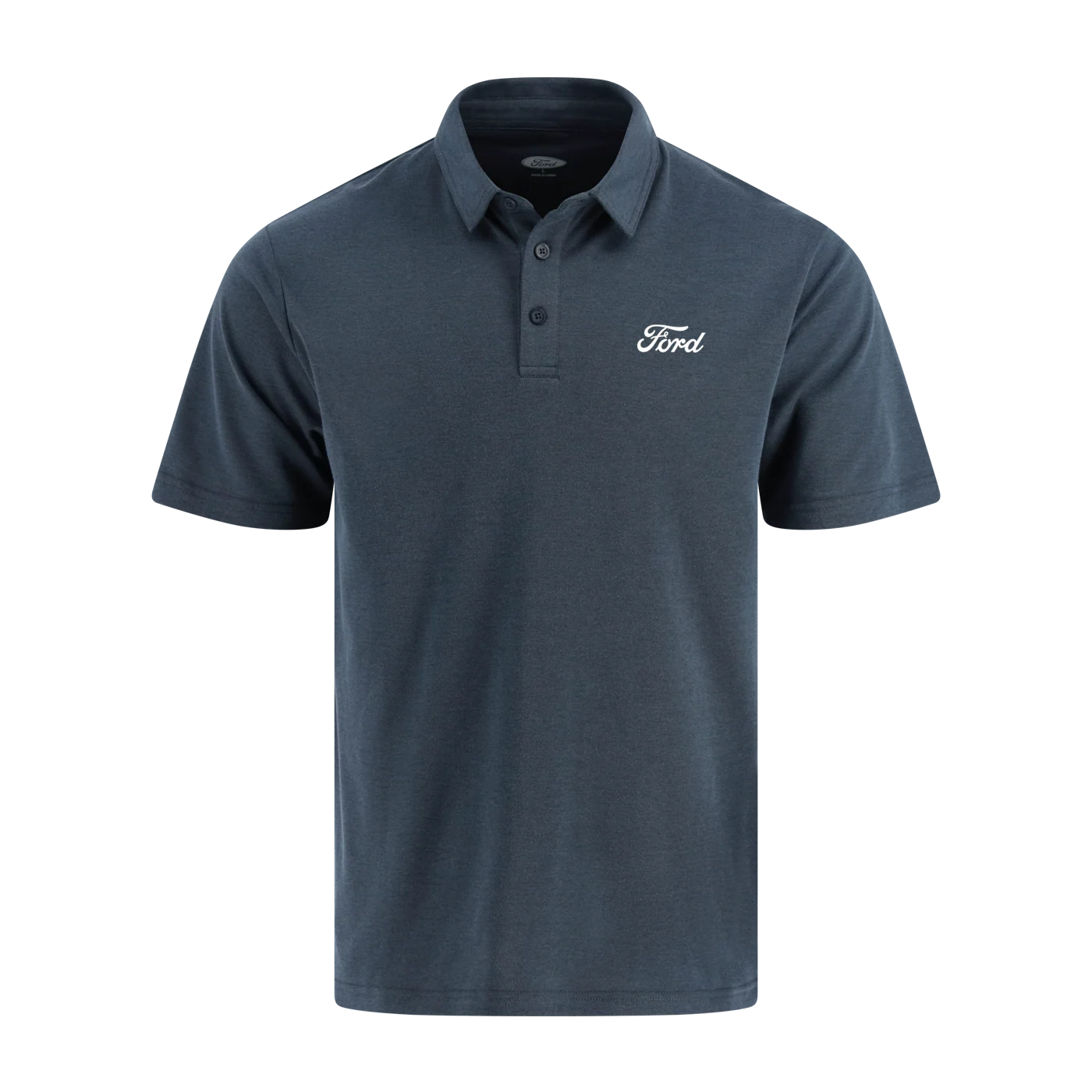 Ford Mens Heather Blue Polo Shirt
