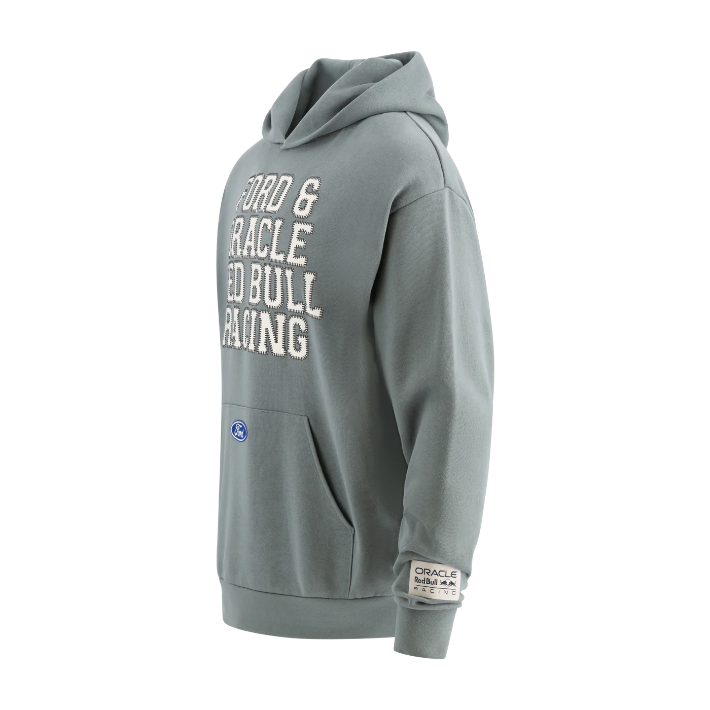 Ford Racing x Oracle Red Bull Racing Grey Oversized Hoodie - Image 3