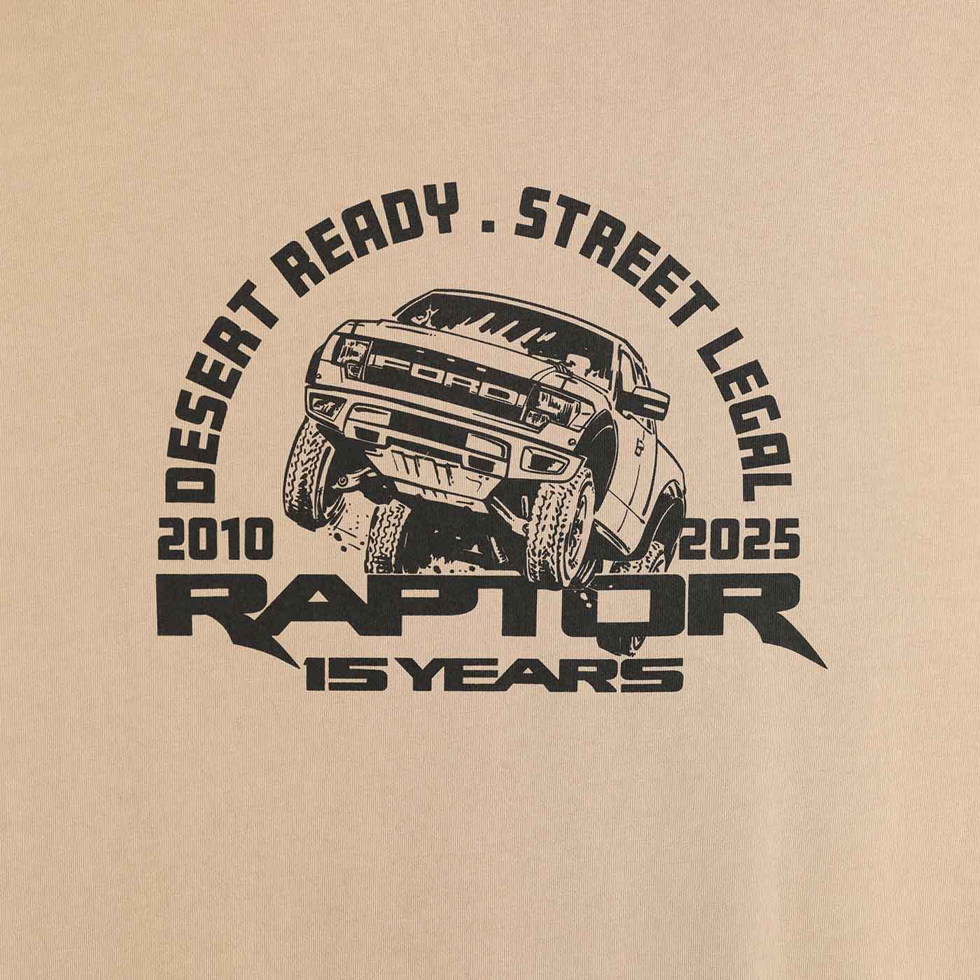 Ford Raptor Tan 15 Years of Raptor Short Sleeve T-Shirt - Image 3