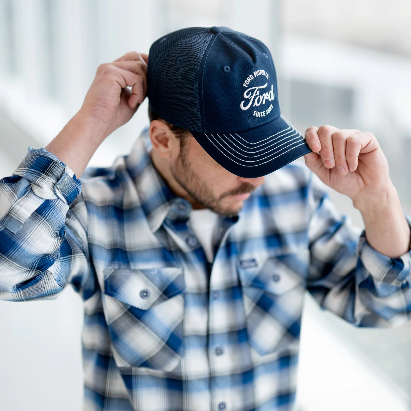 Ford Script Since 1903 Navy Blue Snapback Hat - Image 3