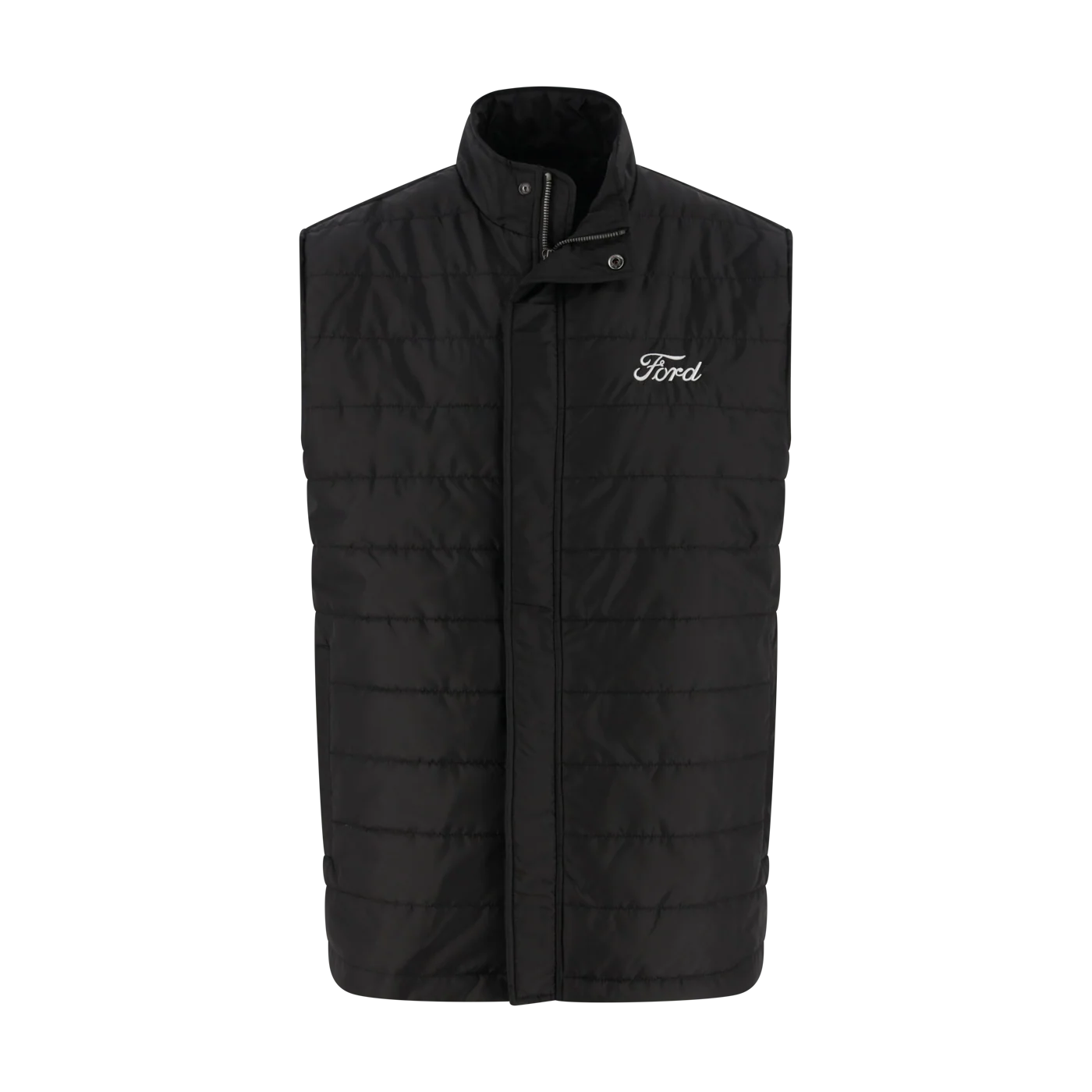 Ford Script Mens Black Zip Up Puffer Vest