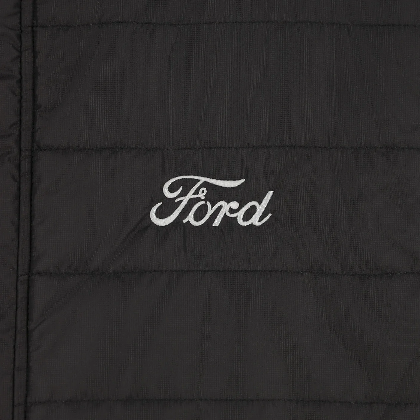Ford Script Mens Black Zip Up Puffer Vest - Image 4