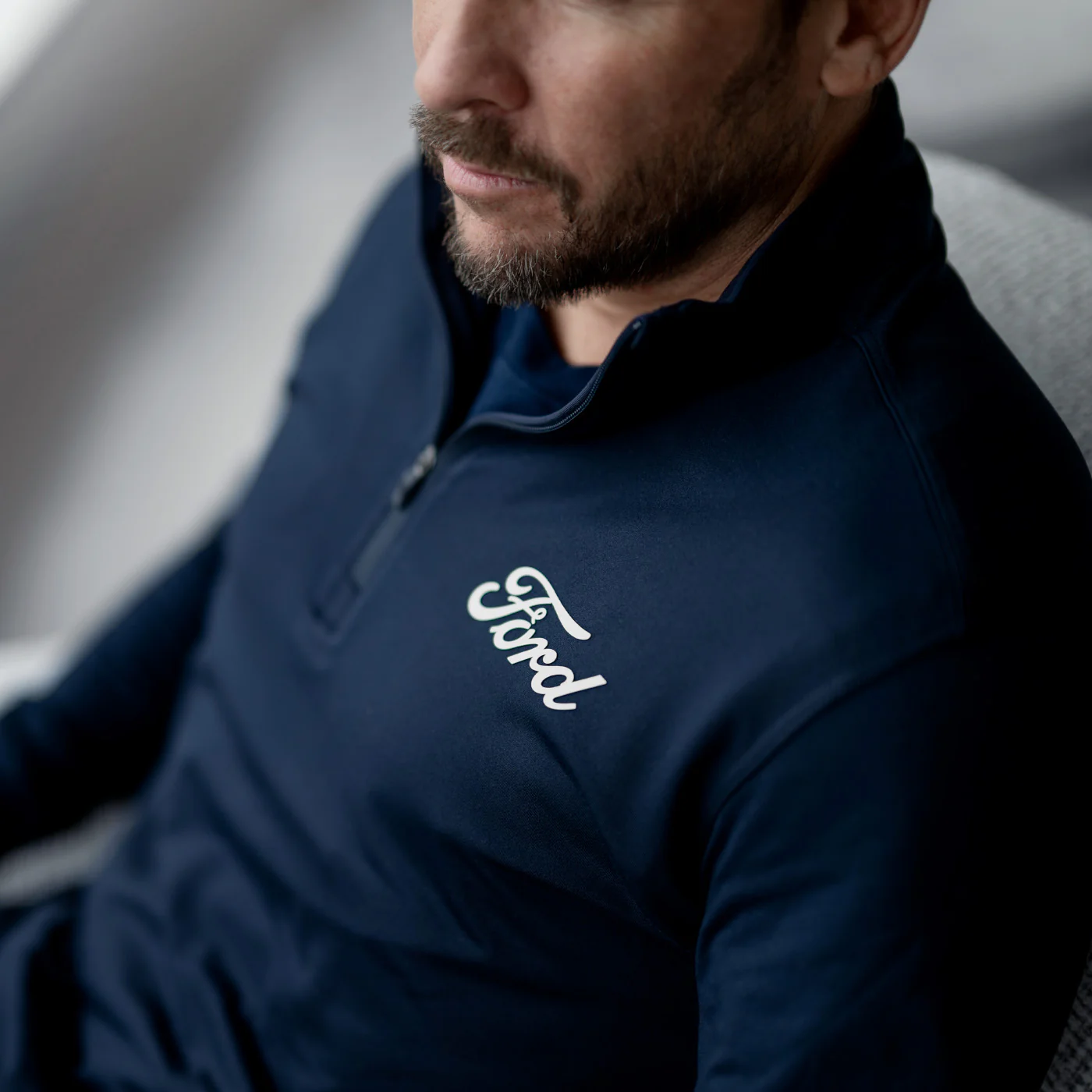 Ford Script Mens Pullover Quarter Zip - Image 3