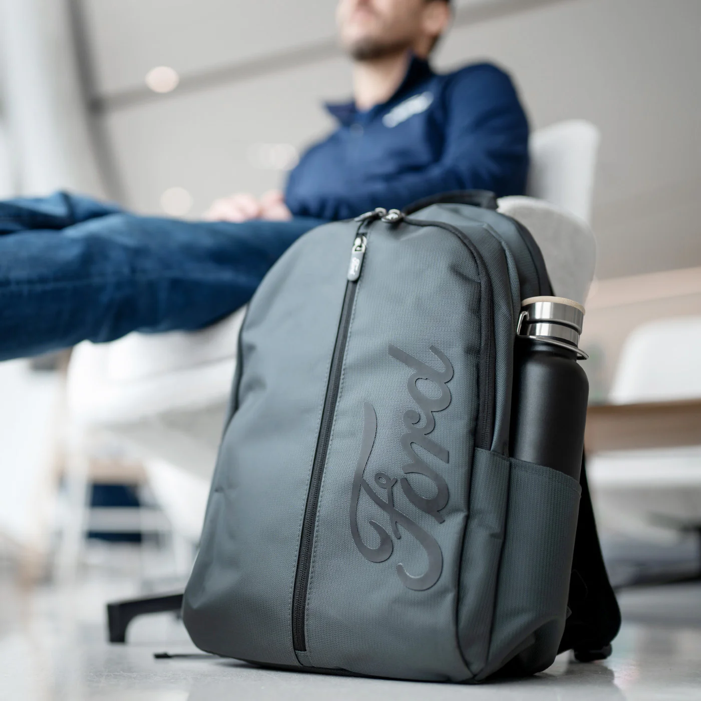 Ford Script Gray Smart Backpack - Image 2