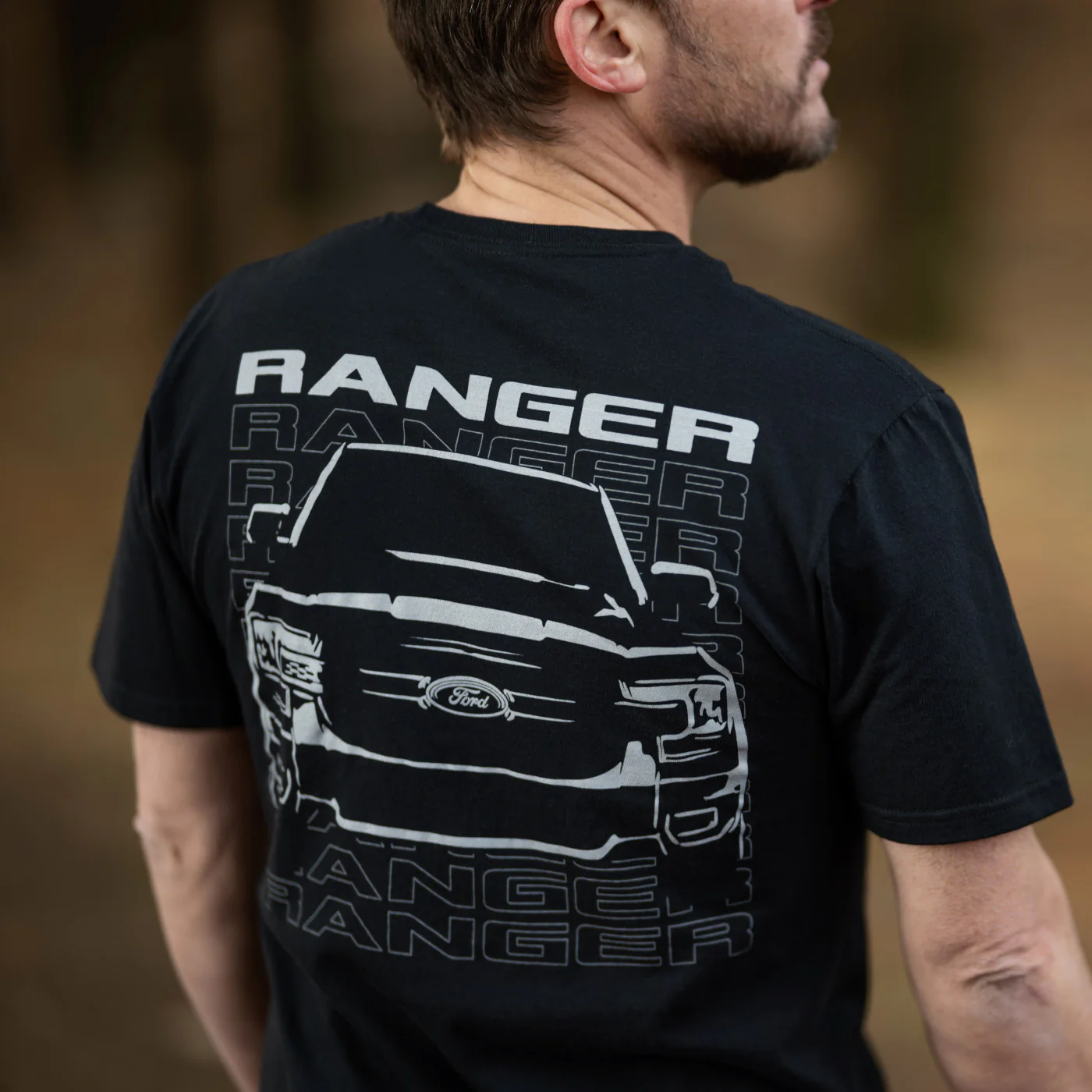 Ford Ranger Mens Black Graphic Truck T-Shirt - Image 2
