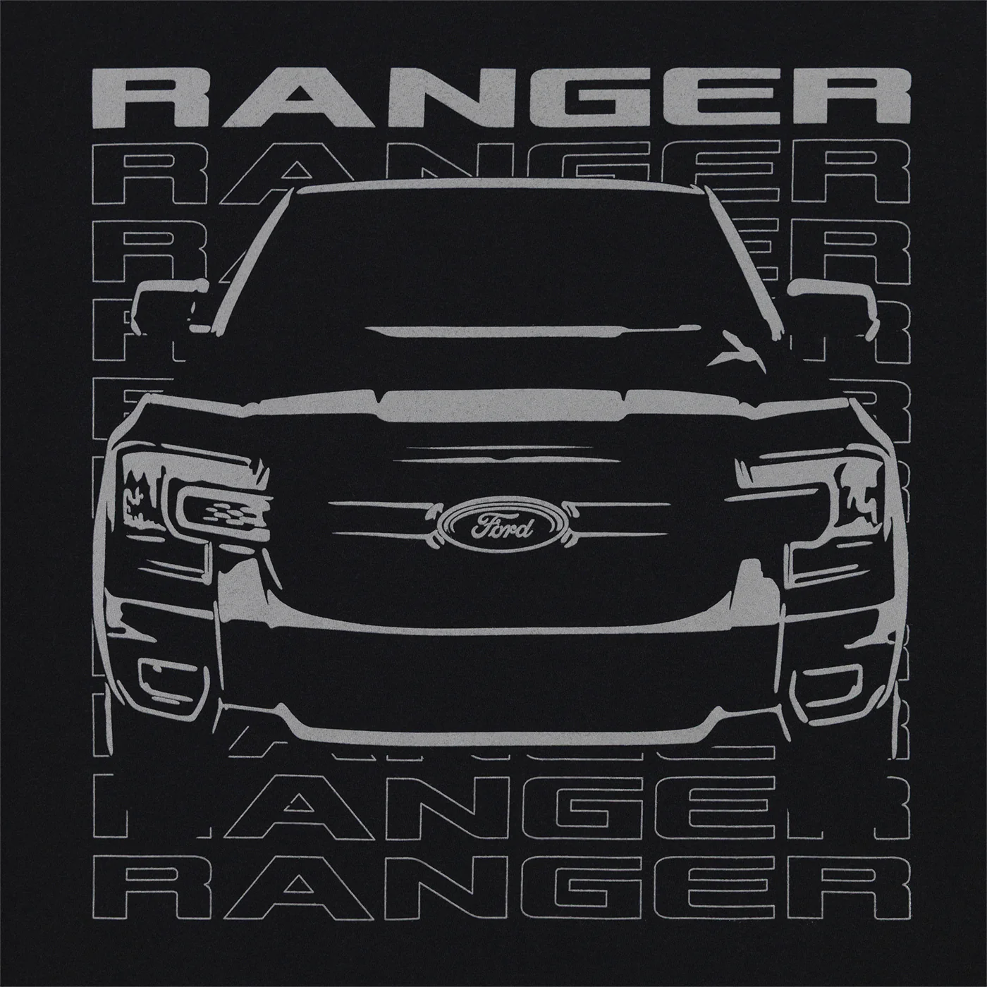 Ford Ranger Mens Black Graphic Truck T-Shirt - Image 6