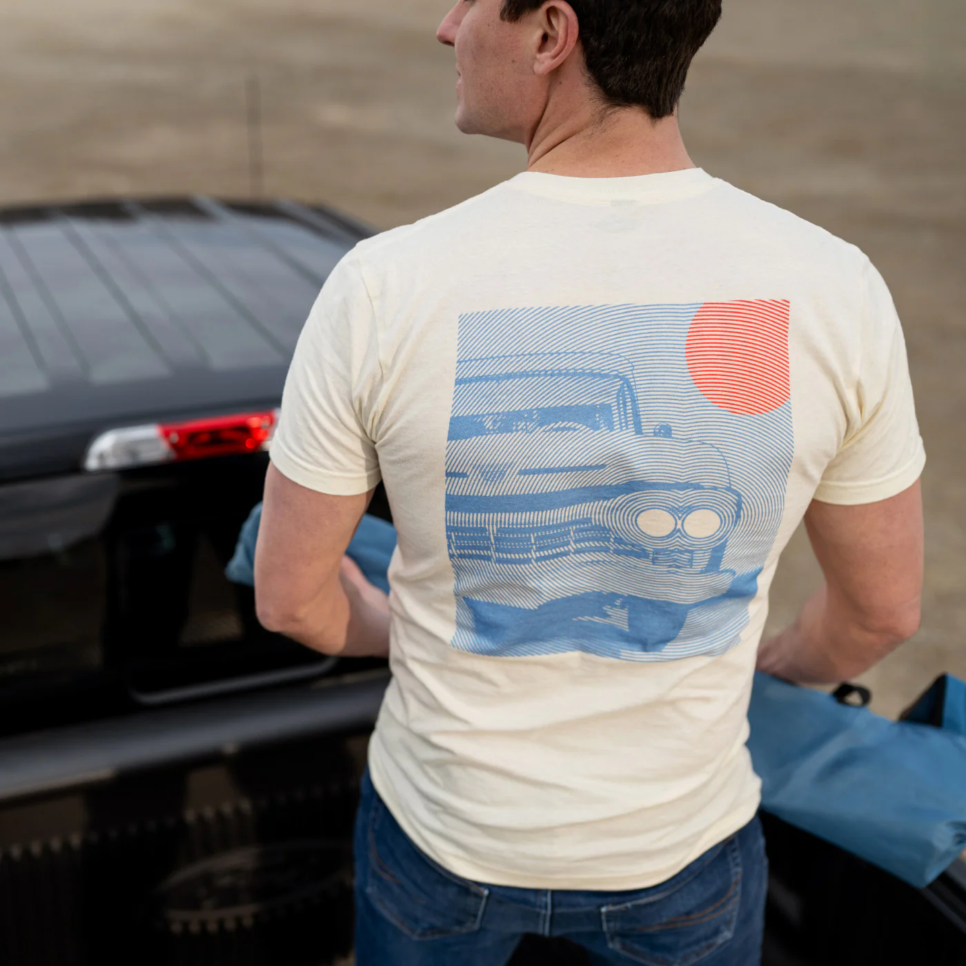 Ford Trucks Mens Yellow Retro Graphic T-Shirt - Image 3