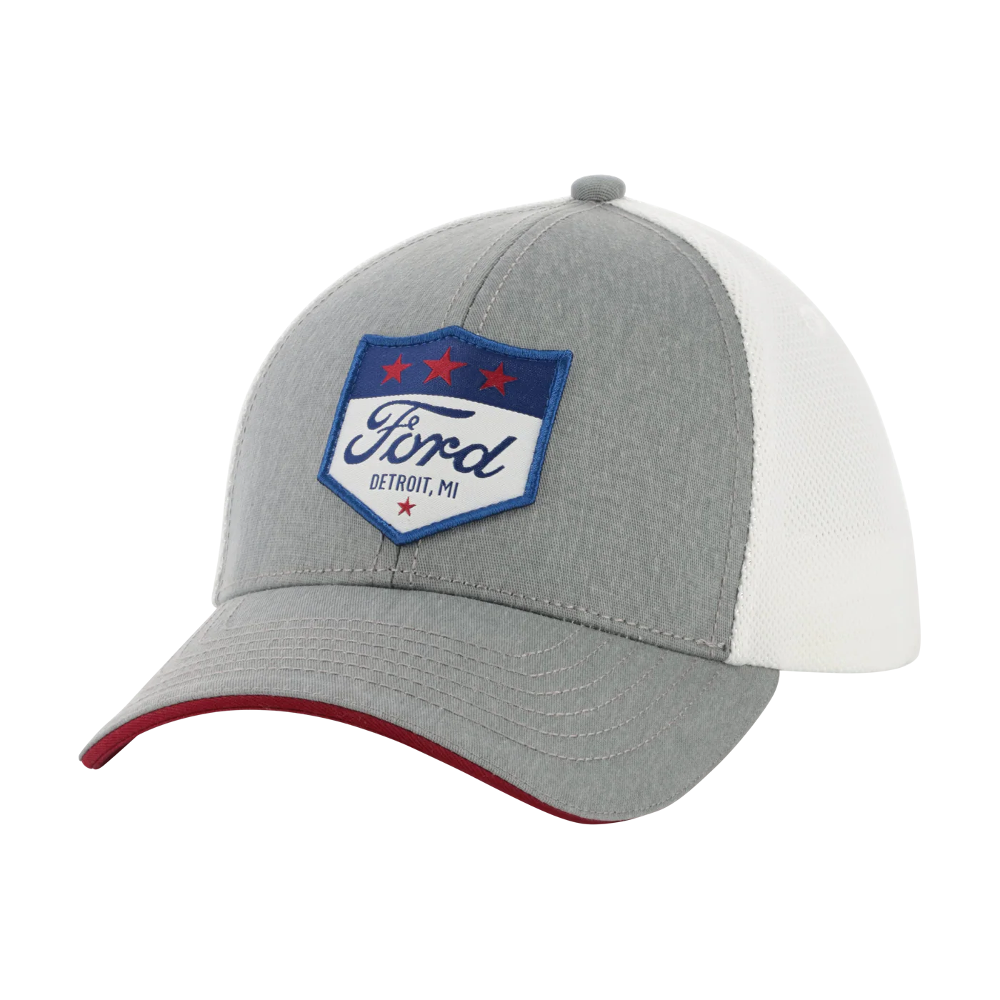 Ford Vintage Logo Detroit Gray Snapback Hat - Image 5